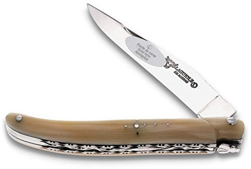 Laguiole en Aubrac Taschenmesser L0911PCIF Doppelplatine, 11 cm, massiver Griff Hornspitze
