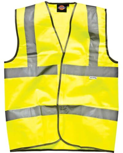 Dickies Highway Safety High Visibility Hi-Viz Yellow Waistcoat (X-Large Chest 48-50)