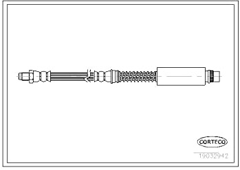 Corteco 19032942 Bremsschlauch vorne | 19032942 Kompatibel mit 75 (rj),zt,zt T