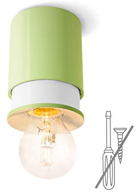 Twister Colours, grün; einfache Montage. Keine Schrauben, ein Haken genügt. Patentiert. Decken- und Wandleuchte, E27