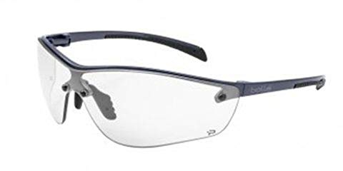Bollé Safety 40237, Silium+ Safety Glasses PLATINUM®, Dark Gunmetal Frame, Clear Lenses