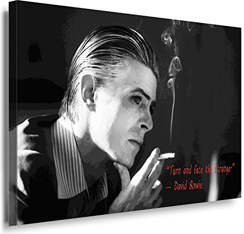 Julia-Art Leinwandbilder - David Bowie Bild 1 teilig - 40 mal 30 cm Leinwand auf Rahmen - sofort aufhängbar Wandbild XXL - Kunstdrucke QN59-1