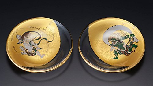 FUJIN RAIJIN Teller Geschenk-Set klein Japan Glas Beilagenteller Japanische Geschenk Ø 12 cm