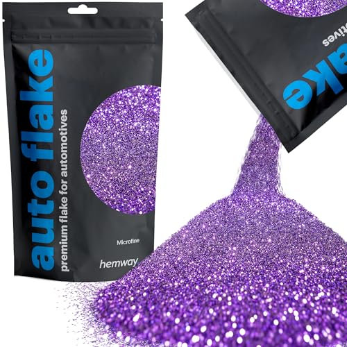 Hemway Premium Automotive Glitter Flake Paint Additive - Purple | Microfine Metal Flakes for Car, Truck, RV, Motorbike & Boat Decoration | Mix with Auto Paint | 100 g