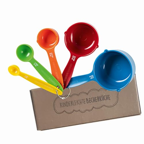Becherküche® Messbecher-Set mit 5 Messbechern in verschiedenen Größen und Farben | Passend zu allen Büchern der Kinderleichten Becherküche