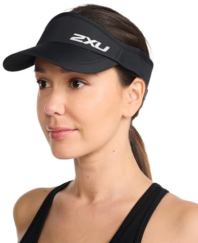 2XU Unisex Packable Run Visor - Lightweight & Adjustable Sun Protection for Runners - Black/Black - One Size