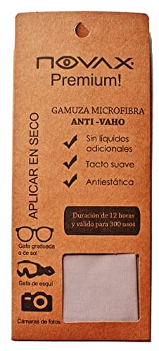 Novax Premium Paño de Microfibra antivaho y Limpieza para 300 Aplicaciones eficaces y hasta 12 Horas, 1 Unidad (Paquete de 1)