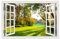 FEDZH Pegatinas De Pared De Ventana Falsa 3D Autoadhesiva Imitación De La Ventana Removible Etiqueta Landscapeholiday Pegatinas Decorativas(90CM X 60CM)