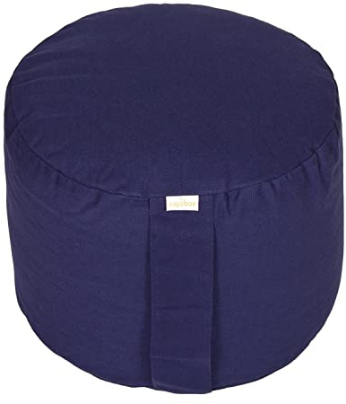 Yogabox Hochwertiges Meditationskissen Rondo Big - Yogakissen extra hoch Bezug und Innenkissen 100% Baumwolle Ø ca. 34 cm