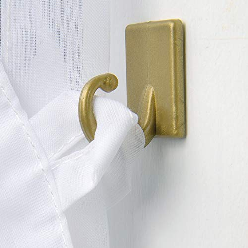 Bestlivings Raffhaken 2er Pack in Gold, Selbstklebehaken, Wandhalter selbstklebend, Klebehaken