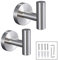 TURS Robe Hook 304 Stainless Steel Door Hooks Wall-Mount Robe Coat Hook Chrome Towel Hook Heavy Duty Clothes Hanger Brushed Nickel for Bathroom Lavatory Closets, Q2001BR-P2