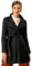 Allegra K Damen Langarm Stehkragen Bindegürtel Trenchcoat Mantel Schwarz XL