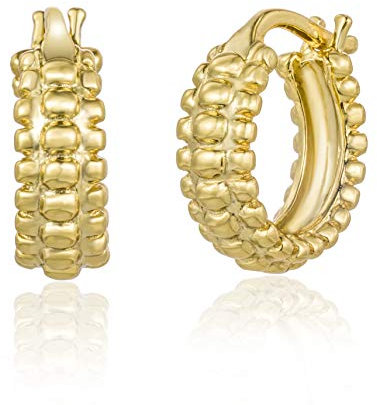 Brandlinger ® Atelier Creole Gold aus vergoldetem 925 Sterling Silber mit gepunkteter Oberfläche