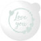 LissieLou Keksstempel, Motiv: Love You mit Herz, rund, für Hochzeit, Valentinstag, Zuckerguss, Fondant, transparent