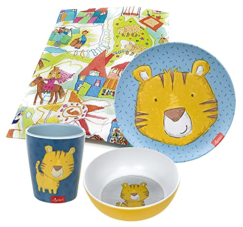 KiLaLa Sigikid Melamin Geschirr-Set Kinder Becher Schüssel Tiger