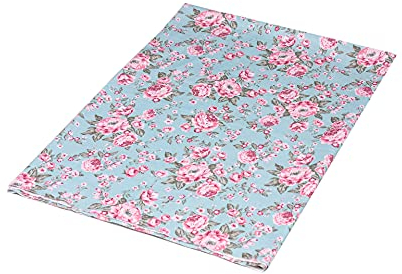 1buy3 Jersey Stoff Gemustert zum nähen | 92% Baumwolle, 8% Elasthan | Kinderstoff | Baumwolljersey | Muster: Rosengarten 2 | 50cm x 160cm | Grundpreis je m² = €9,99