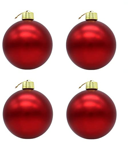 DARO DEKO Weihnachts-Kugel XXL (rot matt, Ø 25cm - 4 Stück)