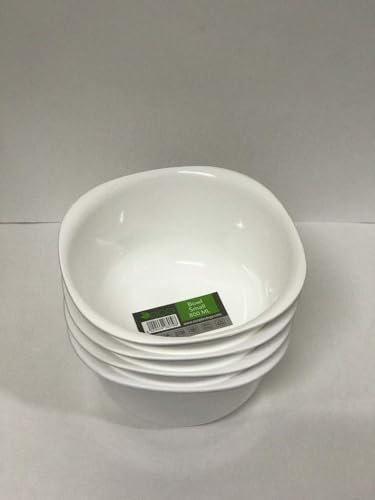 ECO Reusable Unbreakable Colourful Plastic Bowls Set of 4 Shatterproof 100% Food Safe Perfect for Camping, Indoor, Outdoor, and Picnic (White, Large 3500ml)