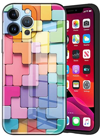 Yoedge Glitter Cover per Apple iPhone 12 Mini 5,4, Morbido Silicone Custodie Antiurto, Rigida Originale Case con Moda Disegno, Squishy Paraurti Case per iPhone12 Mini Cellulari, Tetris
