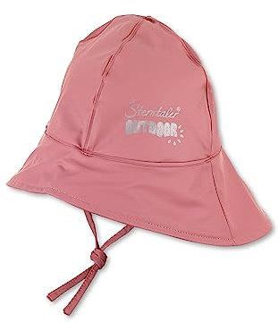 Sterntaler Regenhut uni - Kinder Südwester wasserdicht - Mädchen Regenhut mit Jerseyfutter, Ohrenklappen und zum Binden - robuste Regenbekleidung mit reflektierendem Logo - perlrosa, Größe 51