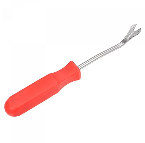 sourcing map 4 Inch All-Purpose Nickel Plated Manganese Steel Fastener Remover Clip Removal Tool with Red Plastic Handle, for Window Door Panel, Rivet
