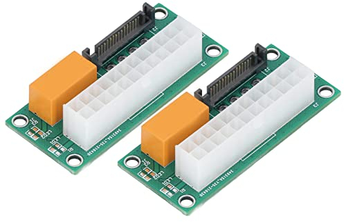2 Paquetes de Arrancador de Sincronización de Fuente de Alimentación de 24 Pines, Adaptador de Fuente de Alimentación Dual SATA, Conector de Tarjeta de Arranque de Sincronización de Fuente de Alimenta