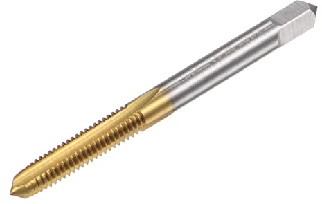 sourcing map Gewindebohrer M6 x 1mm Rohrgewindeschneider M35 HSS Einschnittgewindebohrer Linksgewinde Titanbeschichtung Maschinengewindebohrer für Elektrisch Bohrer Fräser Industrie