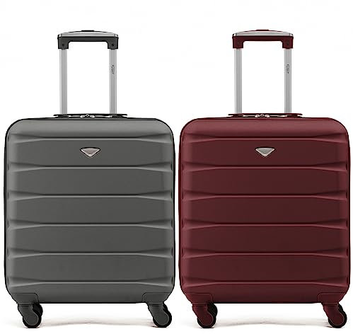 Flight Knight Set mit 2 leichten 4-Rad-ABS-Hartschalenkoffern Handgepack Handgepack Zugelassene Fluggesellschaften British Airways & maximale Große fur easyJet Große Handgepacktasche 56x45x25 cm