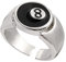XJruixi Black Ball 8 Adjustable Ring Male Ring Punk Cool Charm Jewelry Motorcycle Cocktail Party Accessories