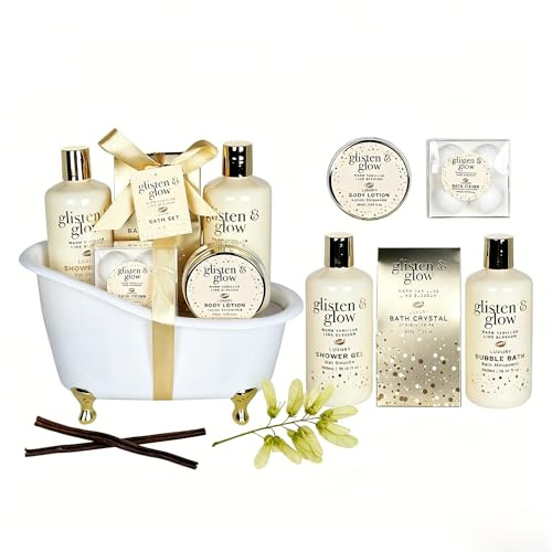 Coffret Cadeau Pour Femme | Produits de Bain | Idée de Cadeau Original Pour Femmes | Idéal Anniversaire Maman | Panier de Beauté, Soin et Bien-être | Belle Luxury by Gloss! (BAIGNOIRE)