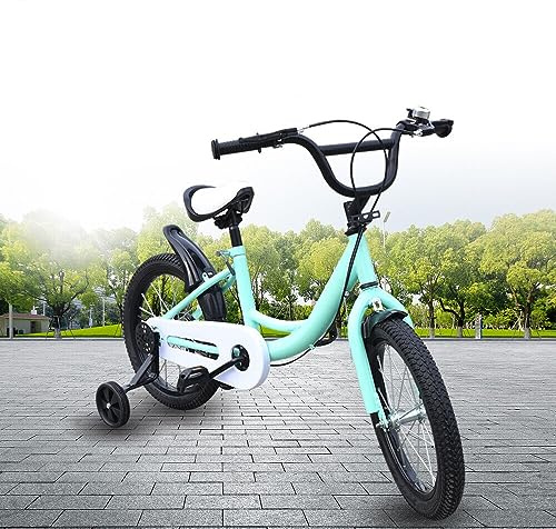 WSIKGHU 16 Zoll Kinderfahrrad mit Stützräder Jungen Mädchen Outdoor Sportlich Kinderfahrräder Kinderfahrrad Fahrrad für Kinder für Kinder ab 5-8 Jahren