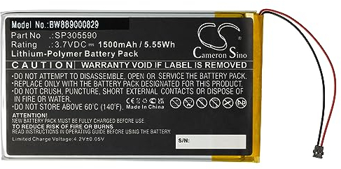 vhbw Akku Ersatz für Kobo SP305590 für eBook Reader (1500 mAh, 3,7 V, Li-Polymer)