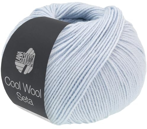 LANA GROSSA Cool Wool Seta | Cool Wool Klassiker mit Seidenanteil | Handstrickgarn aus 80% Schurwolle (Merino extrafein) & 20% Seide | 50g Wolle zum Stricken & Häkeln | 160m Garn FB 2