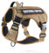 Belababy Tactical Anti Pull Dog Harness Small Medium Large Dog, Soft Adjustable Dog Vest with Velcro Molle Panels, Breathable Military Front Clip Dog Harness for Working Training, Wolf Brown, M