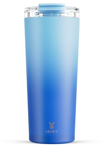 Meoky 700ml Kaffeebecher to go mit 100% Auslaufsicher Deckel, Edelstahl Kaffeebecher, 8h Heiß und 24h Kalt, Passt in den Auto-Getränkehalter (Himmel)