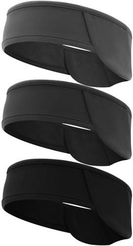 EasYoung Ohrenwärmer, Stirnbänder, Winter-Ohrenschützer, Stirnband für Männer, Frauen, Kinder, bei kaltem Wetter, Laufen, Skifahren, Reiten, Ohrenschutz, 3 Stück, 01.3er-Pack, Schwarz + Dunkelgrau +