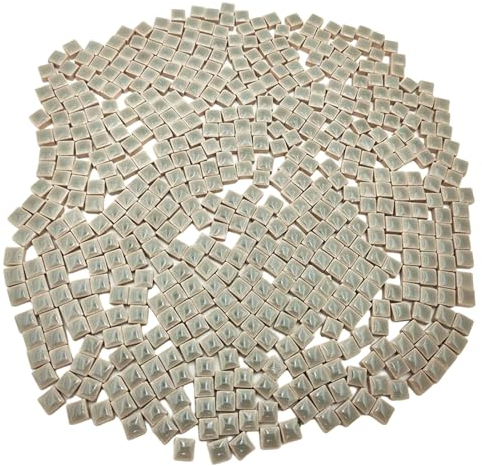 Piastrelle quadrate per mosaico in ceramica, 500 g, 1 x 1 cm, realizzate a mano, creative, per gli amanti dei progetti fai da te e decorazioni per la casa (grigio)