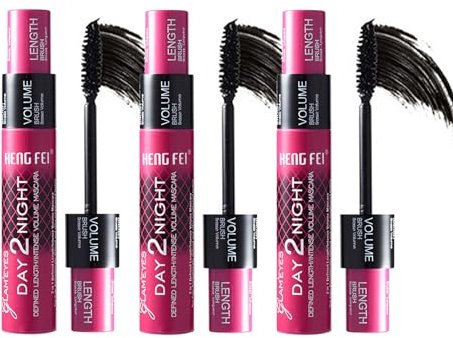 Pure Vie Wimperntusche Wasserfest Schwarz Lange Wimpern, 4PCS 4D Mascara Waterproof Long Thick Lashes Langanhaltende Wischfeste Nicht Verklumpend mit Falsche Wimpern Effekt Make Up für Mädchen Frauen