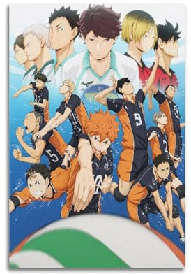 Anime-Poster Haikyu! Leinwandposter, Wandkunst, Dekoration, Wohnzimmer, Schlafzimmer, Dekoration, Poster, 30 x 45 cm, ungerahmter Stil