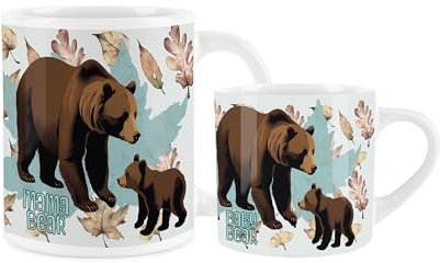 Mama & Baby Bear Mugs - Gifts for Mums & Mothers Day - Ceramic Tea/Coffee Gift Cups Set of 2