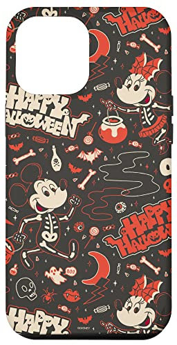 iPhone 14 Pro Max Disney Mickey Mouse & Minnie Mouse Happy Halloween Skeletons Case