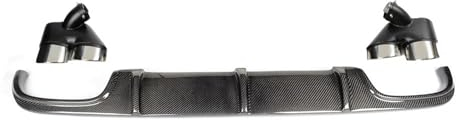 OUSDUO Auto-Heckspoiler Auto Racing Heckschürze Diffusor Lip Spoiler Für Mercedes Für Benz E-Klasse W211 E55 E63 AMG Für Limousine 4-tür 2002-2006 Carbon Faser (Größe : Diffuser and Tips)