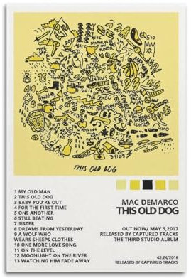 Mac Demarco Poster mit Album, Kunstdekoration, Wandposter, Dekoration, Innenposter, Druckdekoration, Bar, Restaurant, Dekoration, Ästhetik, Poster, Wohnzimmer, Poster, 30 x 45 cm