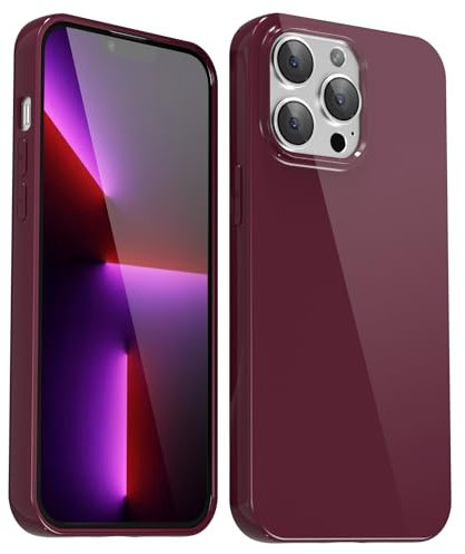 Svanove für iPhone 13 Pro Hülle Silikon Case, Bunt Weich TPU Ultra Dünn Handyhülle Einfarbig Handy Hülle Mädchen Frauen, Glatt Plastik Schutzhülle Slim Silikonhülle Gummi Bumper, Weinrot Bordeaux