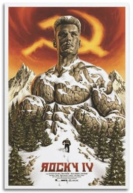 NHDERYBNF Filmposter Rocky 4, dekoratives Gemälde, Leinwand, Wandposter und Kunstdruck, moderne Familienschlafzimmer-Dekoration, Poster, 50 x 75 cm