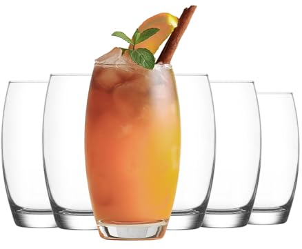 NORDIC SCHILLER Lot de 6 verres highball, verres à cocktail, verres à long drink, verres à eau, verres à gin, jus de gin, verrerie