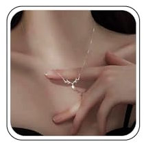 Xmsrn Vintage Kristall Hirschgeweih Choker Halskette Silber Cz Elch Kopf Anhänger Halskette Strass Hirschgeweih Choker Niedlichen Tier Halskette Kette Für Frauen