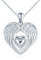 VIKILEE Ailes D’ange Collier Photo Femme Fille Argent 925: Cœur Pendentif Porte Photo Amulette Colliers - Personnalisé Médaillon Collier Bijoux Tendance - Amour Cadeau pour Maman Copine Femme Argent