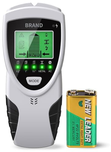 Lorrtta 5 in 1 Stud Finder Wall Scanner, Stud Detector with LCD Display Wire Detector for Wall for The Center and Edge of Wood Wall Stud Finder AC Wire Metal Studs Cable Wall Scanner