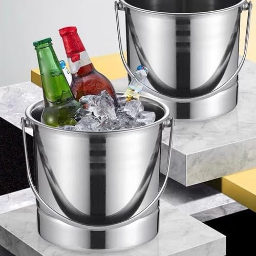 Ice Bucket,Ice Buckets for Parties,Stainless Steel Insulated Ice Bucket with Filter Plate,1L Champagne Wine Buckets,Beer Cooler,Drinks Cooler,for Home Bar,Restaurant,BBQ,Parties,Clubs